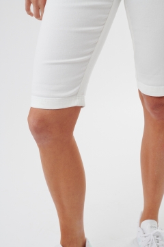 womens white denim cuffed bermuda shorts